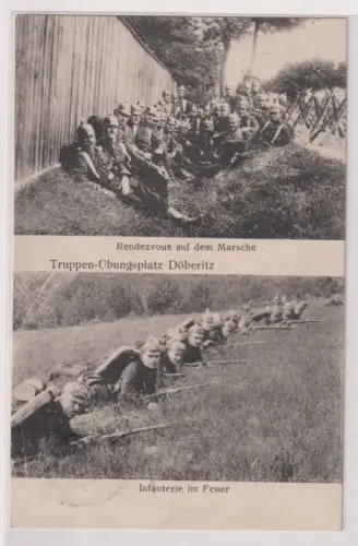 04530 Mehrbild Ak Truppen-Übungsplatz Döberitz Soldaten 1914