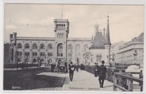 49457 Ak Berlin. Mühlendamm u. Sparkasse. 1909