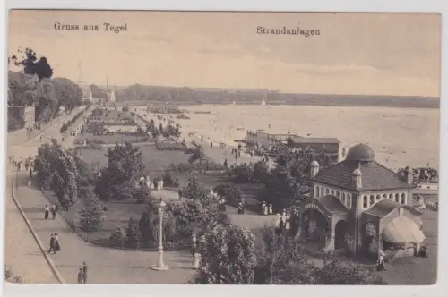99377 Ak Gruss aus Tegel. Strandanlagen. Berlin. 1916