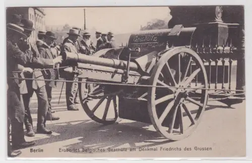 906510Ak  Berlin.Erobertes belgisches Geschütz Denkmal Friedrichs des Grossen