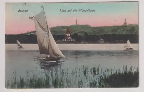 00735 Ak Grünau Blick auf die Müggelberge 1908