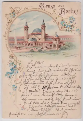 49643Ak  Gruss ausBerlin.Haupt Aussfellungs-Gebäude.Berliner Gewerbe-Ausstellung