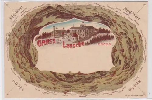 24737 Ak  Gruss von der Lausche. 792 m.  Jonsdorf.  um 1915