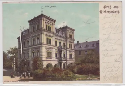 21083 Ak Gruß aus Niederzwönitz Villa Austel 1901