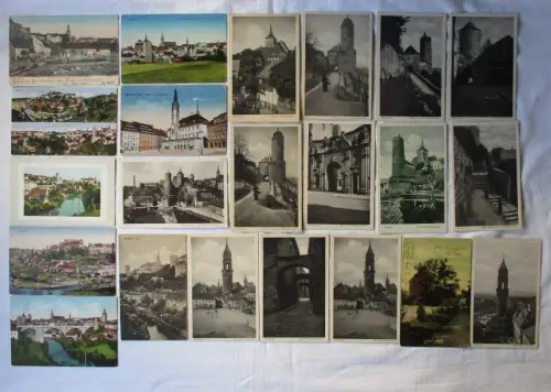 22 schöne alte Ansichtskarten Bautzen 1903 bis 1932 (65525)