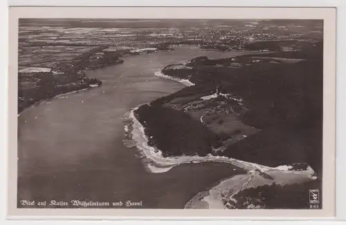 47760 Foto Ak Berlin Blick auf Kaiser Wilhelmturm und Havel, Luftbild um 1930
