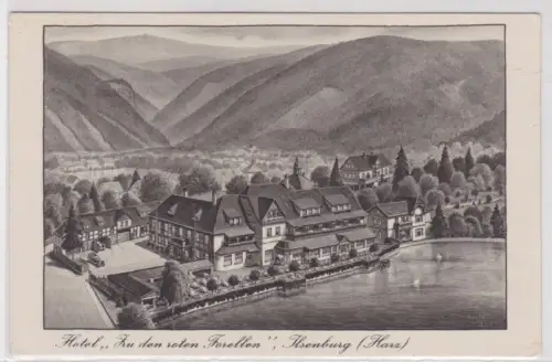 05597 Ak Ilsenburg (Harz). Hotel "Zu den roten Forellen". um 1940