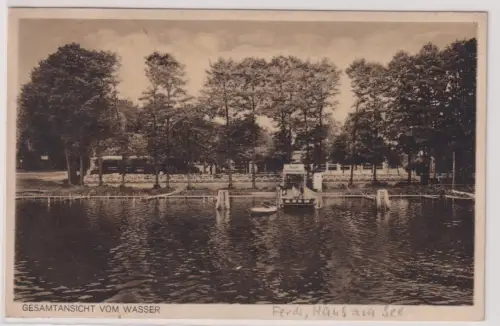 55740 Ak Ferch. Haus am See. Gesamtansicht vom Wasser 1927