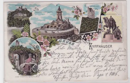 43984 Ak Gruss vom Kyffhäuser.Mehrbild-Rothenburg,Kaiser-Wilhelm-Denkmal...1903