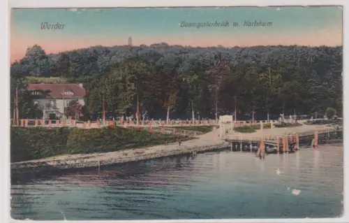 73742 Ak Werder Havel Baumgartenbrück mit Karlsturm 1914
