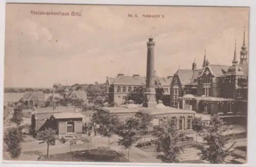 94416 Ak Britz Kreiskrankenhaus. No. 6 Hofansicht 1911