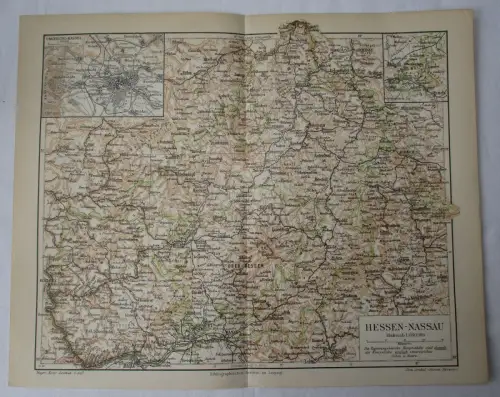 Landkarte Hessen-Nassau Bibliographisches Institut Leipzig 1:850000 (162128)