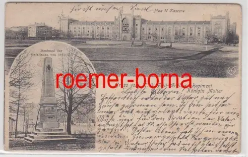 74757 Ak Gruß aus München 3. Feld Artillerie Regiment Königin Mutter 1906