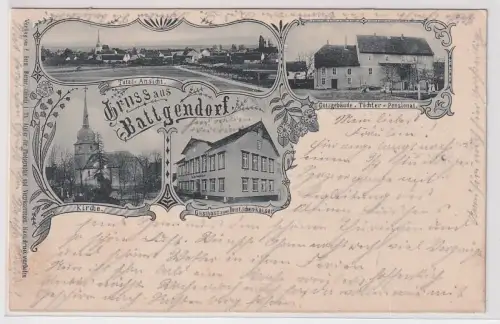 93841 Mehrbild Ak Gruß aus Battgendorf Gasthaus zum deutschen Kaiser 1902