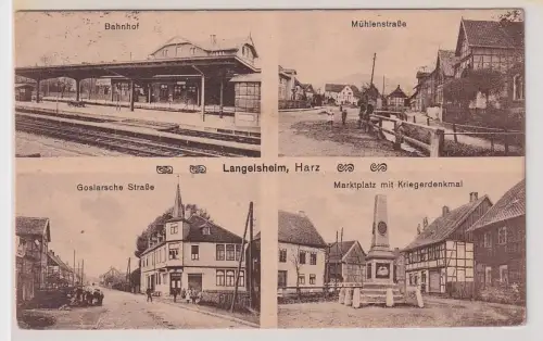89548 Mehrbild Ak Langelsheim Harz Bahnhof, Mühlenstraße usw. 1929