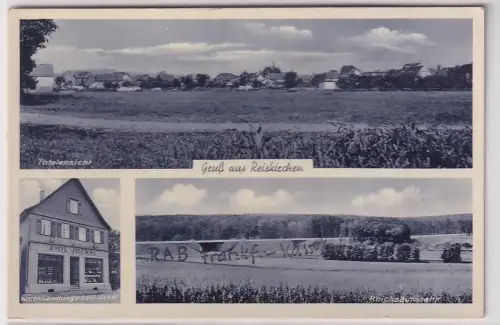 99806 Mehrbild Ak Gruß aus Reiskirchen Warenhandlung, Reichsautobahn um 1940