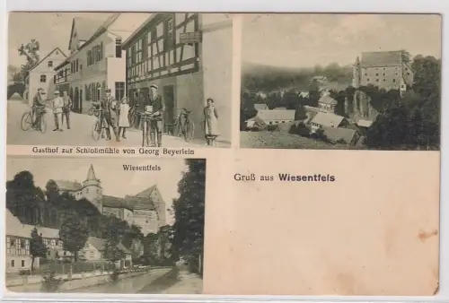 92705 Mehrbild Ak Gruß aus Wiesentfels Gasthof zur Schloßmühle 1929