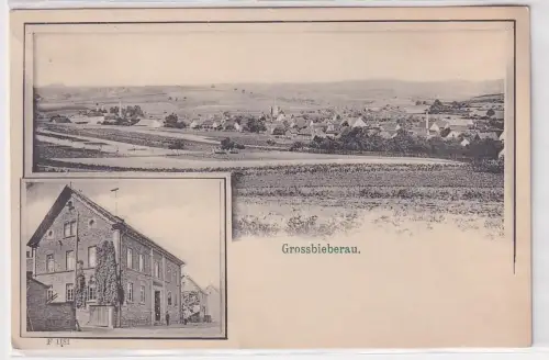 88647 Mehrbild Ak Grossbieberau Totalansicht und Gasthof um 1900