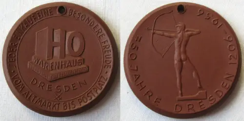 seltene DDR Porzellan Medaille Dresden HO Warenhaus 750 Jahrfeier 1956 (149382)