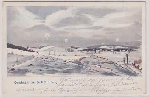 14363 Feldpost AK Gefechtsbild von Budi Sulkowsky 1916