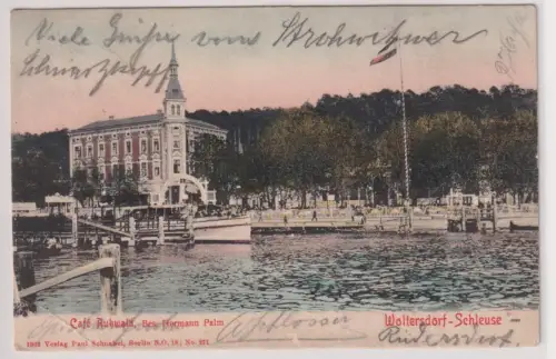 906283 Ak Woltersdorf Schleuse Café Ruhwald 1903