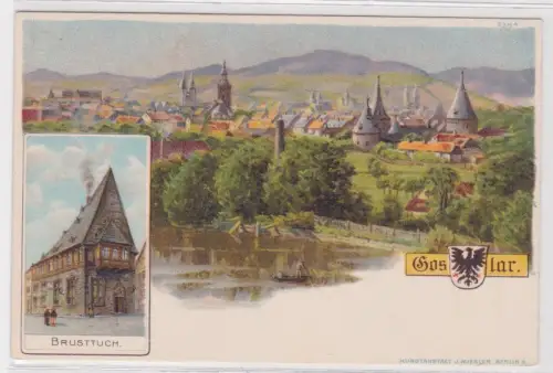 908029 Künstler Ak Goslar Gesamtansicht und Brusttuch um 1900