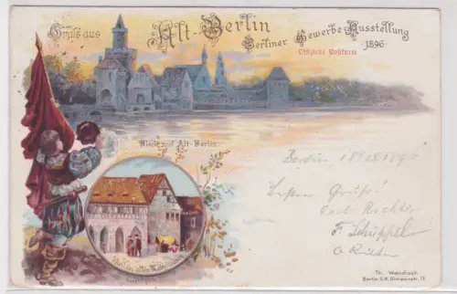 903783 Ak Lithografie Gruss aus Alt-Berlin Gewerbeausstellung 1896