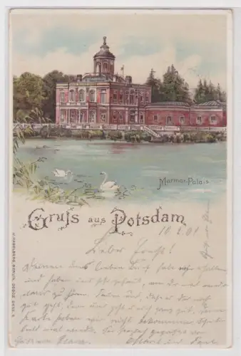 97291 Ak Gruss aus Potsdam. Marmor-Palais. 1901