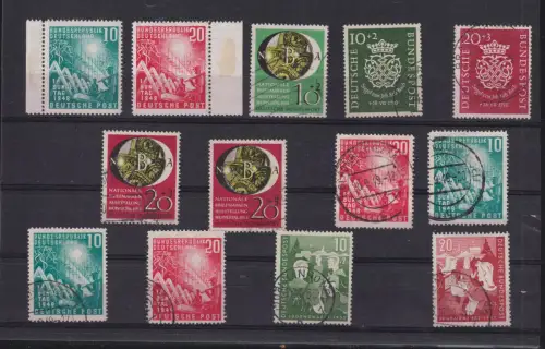 BRD Sätze Eröffnung Bundestag, Bach, NBA, Bundesjugendplan Michel 592€ (105191)