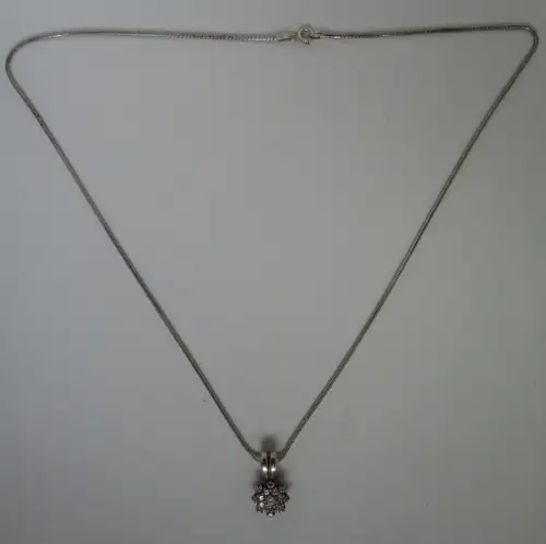 925er Sterling Silber Halskette mit Kettenanhänger Schneeflocke (100088)