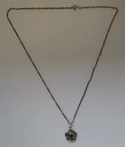925er Sterling Silber Halskette mit Kettenanhänger in Blütenform (125070)
