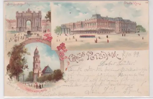 25469 Ak Gruss aus Potsdam. Mehrbild: Garnisonkirche, Stadtschloss...1899