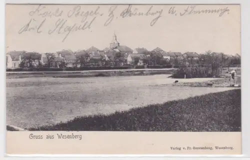 80011 Ak Gruss aus Wesenberg. Totalansicht. 1908
