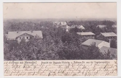 52659 Ak Gruss aus Hermsdorf. Ansicht der Auguste-Victoria-u.Schloss.Str. 1903