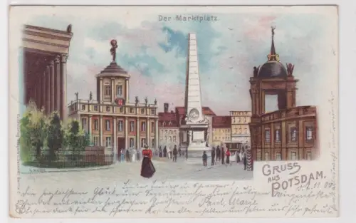 902271 Ak Gruss aus Potsdam. Der Marktplatz. 1900