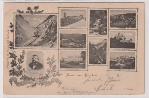 43963 Mehrbild Ak Gruß vom Brocken 1899