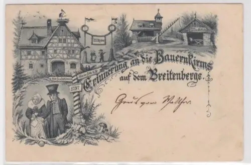 12239 Mehrbild Ak Erinnerung an die Bauernkirmes auf dem Breitenberge 1897