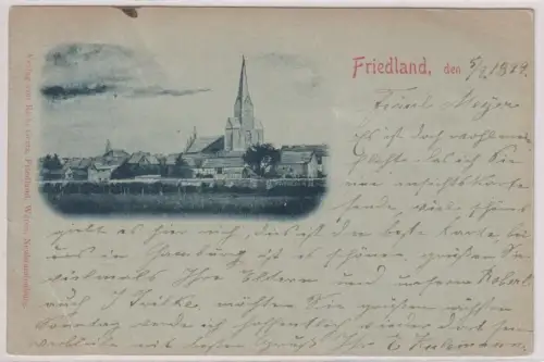 74830 Mondscheinkarte Friedland Panorama 1899