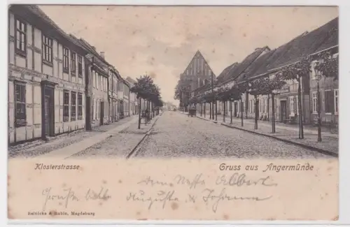 35464 Ak Gruß aus Angermünde Klosterstrasse 1903