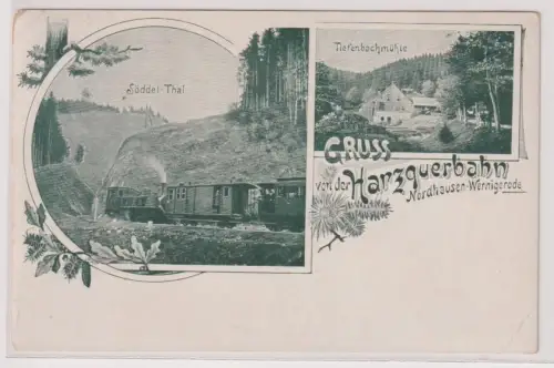 13694 Mehrbild Ak Gruß von der Harzquerbahn Nordhausen Wernigerode um 1900