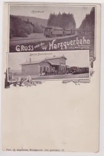 55948 Mehrbild Ak Gruß von der Harzquerbahn Bahnhof Benneckenstein 1900