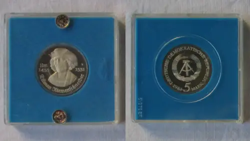 DDR Gedenk Münze 5 Mark Tilman Riemenschneider 1981 PP verplombt (119337)