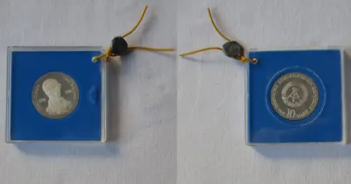 DDR Gedenk Münze 10 Mark Carl Maria von Weber Silber PP verplombt (114014)