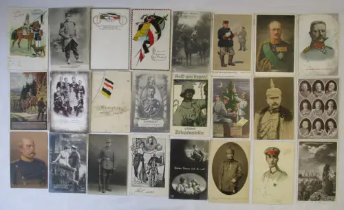 100 Ansichtskarten Militär Motive Soldatenaufnahmen Patriotika (147305)