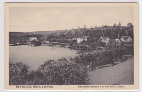 14788 Ak Bad Buckow Märk. Schweiz Strandpromenade am Schermützelsee 1928