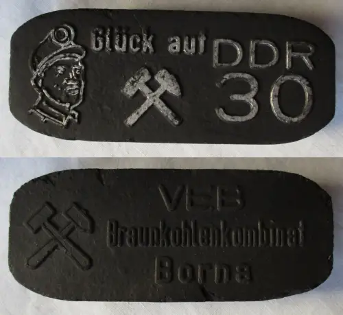 DDR Sammler Brikett VEB Braunkohlenkombinat Borna 30 Jahre DDR 1979 (110407)