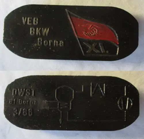 DDR Sammler Brikett VEB Braunkohlenkombinat Borna 11.SED Parteitag (110401)