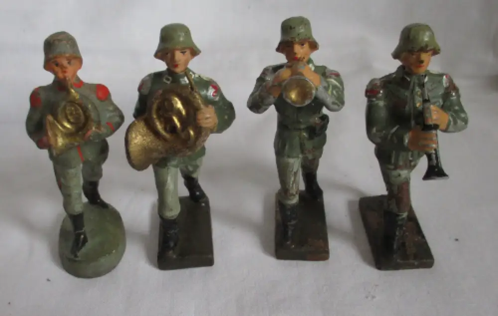 23 Lineol Elastolin Figuren 7,5cm Musikanten Soldaten Musikkapelle 2.WK (163109) 4