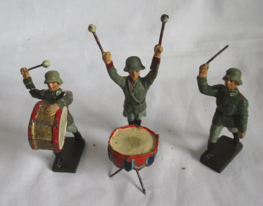 23 Lineol Elastolin Figuren 7,5cm Musikanten Soldaten Musikkapelle 2.WK (163109) 5