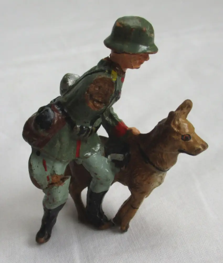 31 Lineol Elastolin Figuren 7,5cm Infanterie Schilderhaus Hundeführer (114774) 10